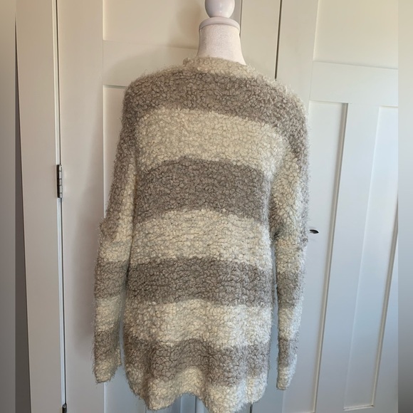 Free People Marshmallow Sweater Cardigan Ivory/Grey Size XS - Picture 5 of 14